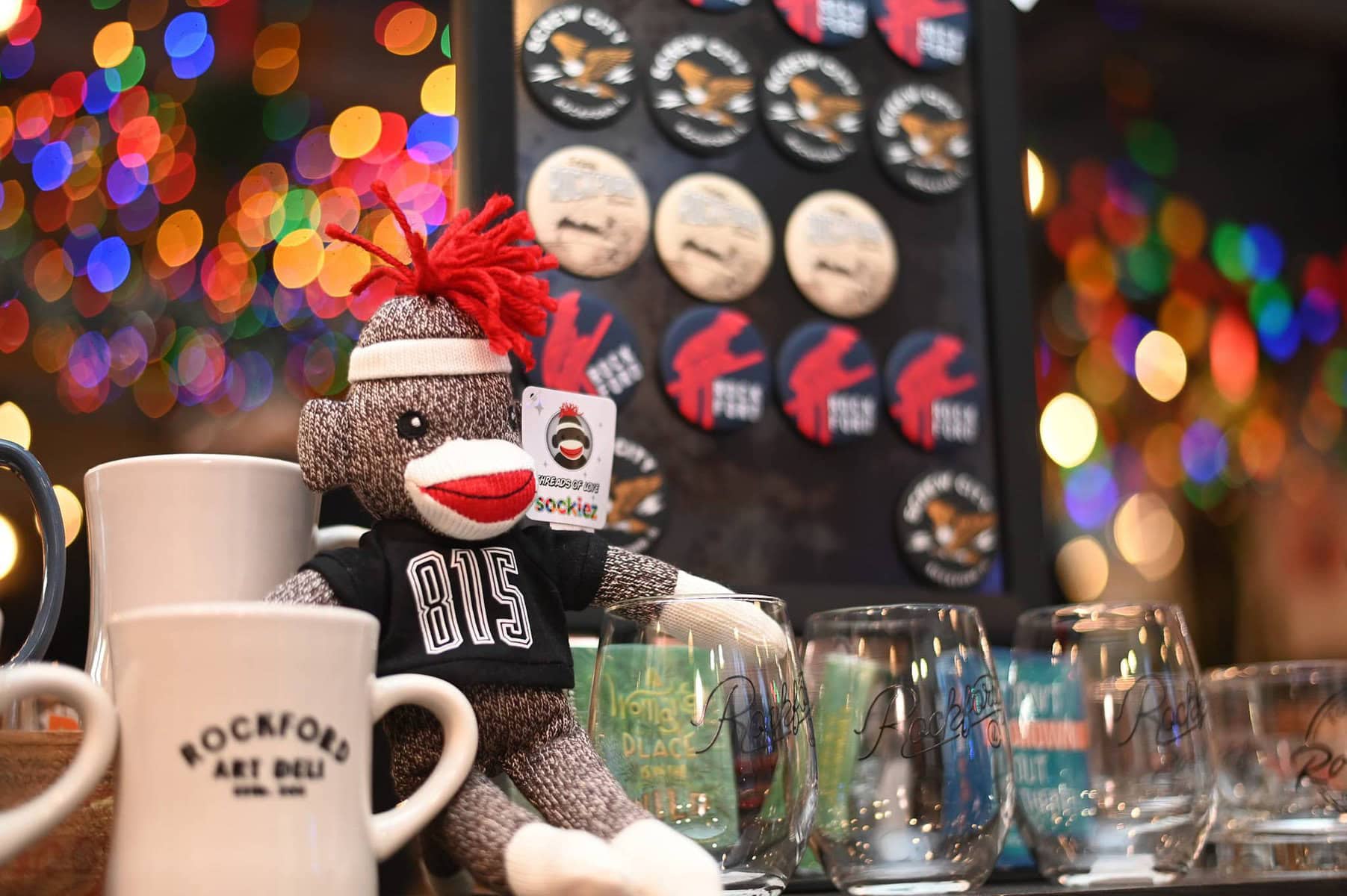 Sock Monkey Rockford Art Deli